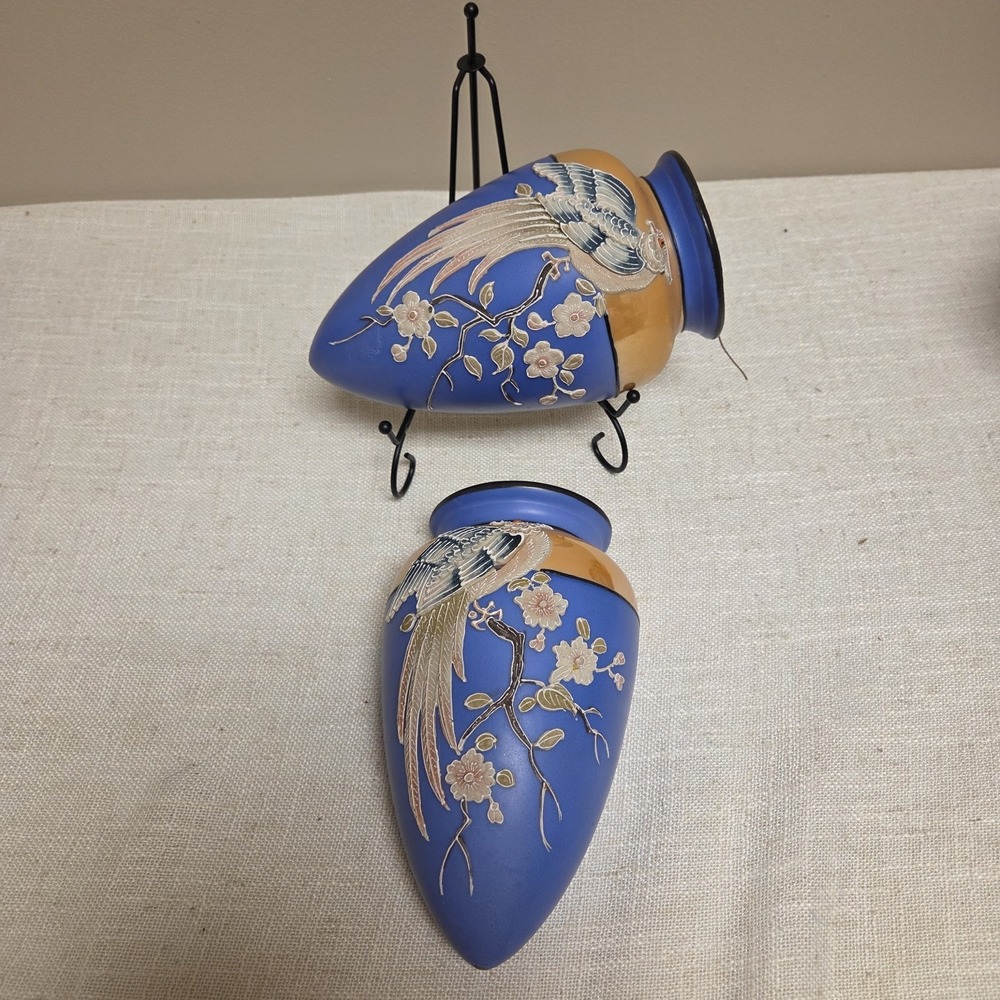 Vintage Japanese Lusterware Wall Pockets